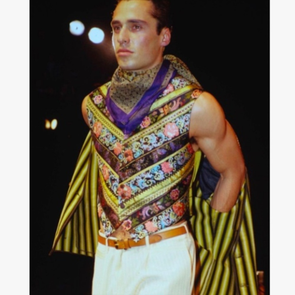 Jean Paul Gaultier Brocade Vest Vintage 80s Size 42 Rare Fringed Beaded S/S 1989 - Picture 8 of 9